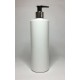 250ml White Cylinder Bottle with Chrome & Black Lotion Pump 250ml White Cylinder Bottle with Chrome & Black Lotion Pump