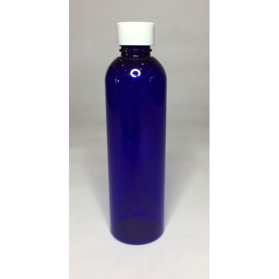 500ml Blue PET Boston Bottle with White Cap