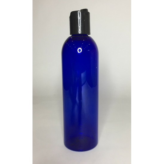 500ml Blue PET Boston Bottle with Black Disc Top