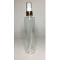 250ml Clear PET Cylindrical Bottles With Shiny Gold Serum Pump