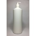 1000ml (1L) white HDPE Swipe Bottle with White Lotion Pump