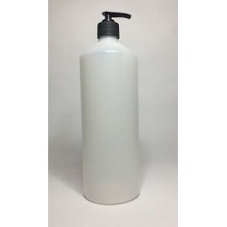 1000ml (1L) Natural HDPE Swipe Bottle with Black Lotion Pump