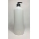 1000ml (1L) Natural HDPE Swipe Bottle with Black Lotion Pump