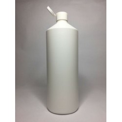 1000ml (1L) White HDPE Swipe Bottle With White Flip Top Cap