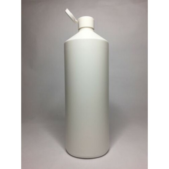 1000ml (1L) White HDPE Swipe Bottle With White Flip Top Cap
