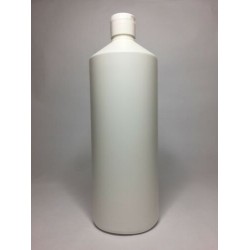 1000ml (1L) White HDPE Swipe Bottle With White Flip Top Cap