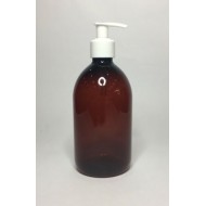 250ml Amber PET Sirop Bottle with White Lotion Pump