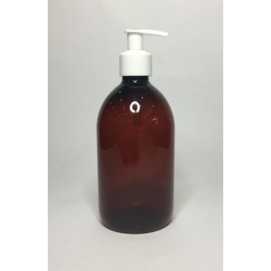 250ml Amber PET Sirop Bottle with White Lotion Pump 250ml Amber PET Sirop Bottle with White Lotion Pump