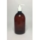250ml Amber PET Sirop Bottle with White Lotion Pump