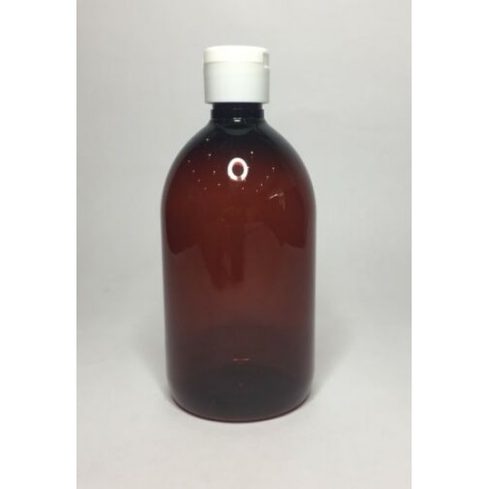 250ml Amber PET Sirop Bottle with White Flip Top Cap