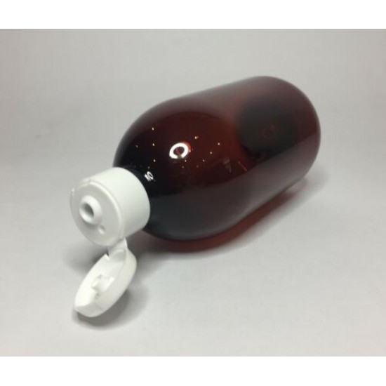 250ml Amber PET Sirop Bottle with White Flip Top Cap 250ml Amber PET Sirop Bottle with White Flip Top Cap