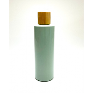 500ml Sage Green PET Plastic Cylinder Bottles with Bamboo Disc Top