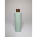 500ml Sage Green Cylindrical PET Plastic Bottles With Shiny Gold Natural Lotion Pump