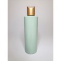 500ml Sage Green Cylindrical PET Plastic Bottles With Matt Gold Disc Top