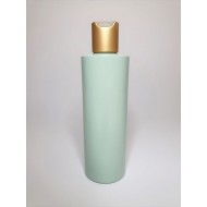 500ml Sage Green Cylindrical PET Plastic Bottles With Matt Gold Disc Top