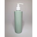 250ml Sage Green Cylindrical PET Plastic Bottles With White Lotion Pump