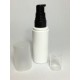 100ml White Cylinder Overcap Bottle With Black Cream Pump