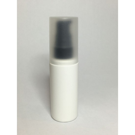 100ml White Cylinder Overcap Bottle With Black Cream Pump