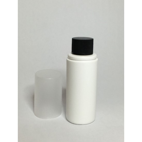 50ml White HDPE Cylinder Overcap With Black Cap 50ml White HDPE Cylinder Overcap With Black Cap