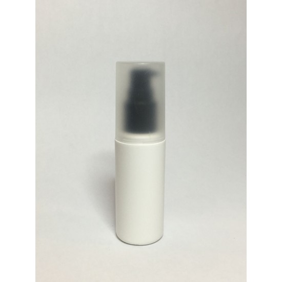 100ml White HDPE Cylinder Overcap With Black Serum Pump