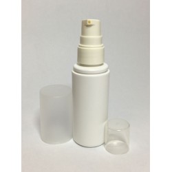 50ml White HDPE Cylinder Overcap With White Cream Pump