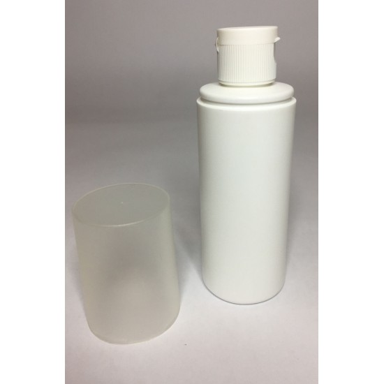 100ml White Cylinder Overcap Bottle With White Flip Top