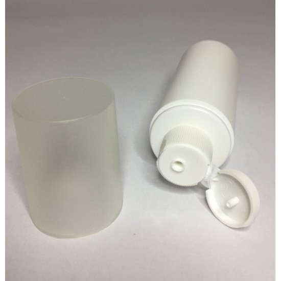 50ml White HDPE Cylinder Overcap With White Flip Top 50ml White HDPE Cylinder Overcap With White Flip Top